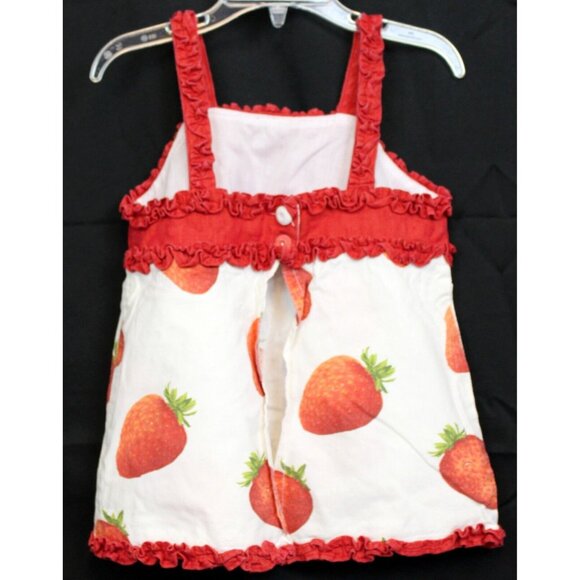 Trish Scully 2pc Outfit Sz 5 Tank Top Pants Strawberry Red Ruffles Summer Rhines - Picture 5 of 15